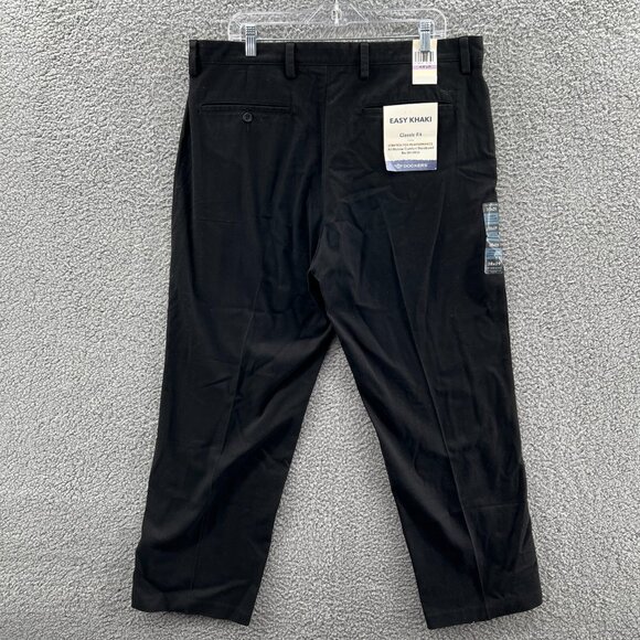New Docker Easy Khaki Pants Mens 38 X 29 Black All Motion Comfort Waistband - Picture 2 of 13